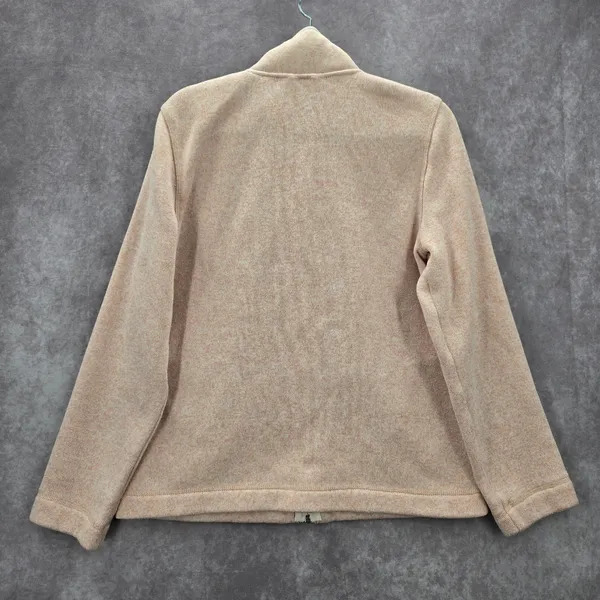 Pink Zipper Long Sleeve Fleece Sweater Coat Jacket‎ Medium - Image 2