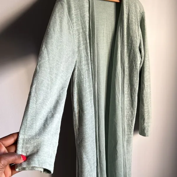 FREE PEOPLE Beach Bicoastal Seaglass Green Comfy Cardigan Duster - Image 9