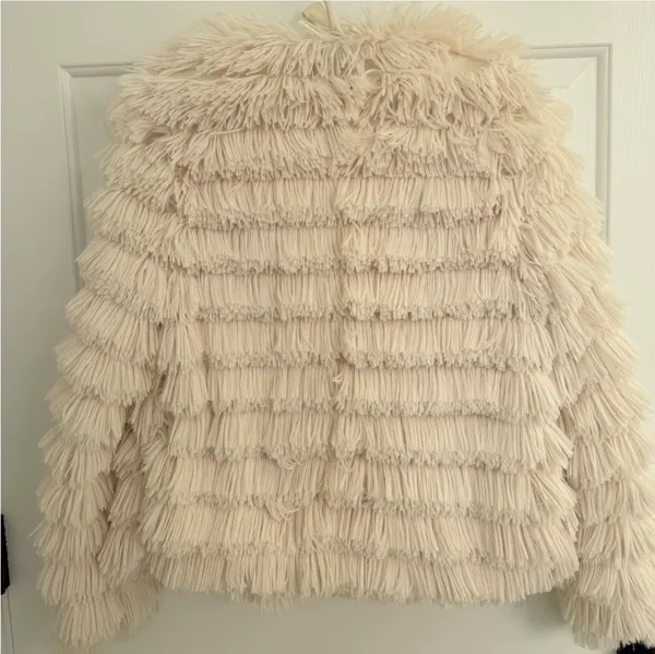 Lulus Cream Faux Fur Fringe Jacket - Image 5