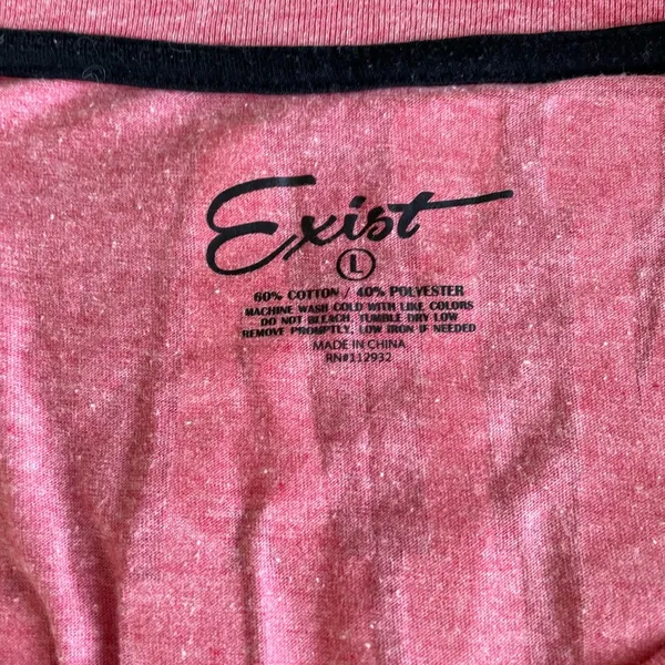 Heather Pink Virginia Beach V Neck Long Sleeve Tee Shirt Size Large - Image 5