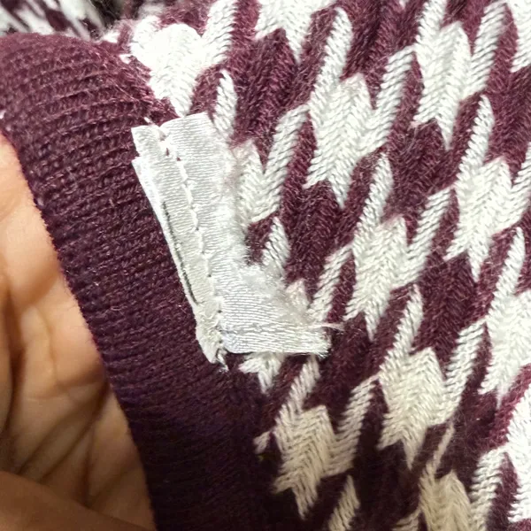 Ann Taylor OS Houndstooth Knit Purple‎ Poncho Wrap Shawl Cardigan Wedding Fall - Image 6