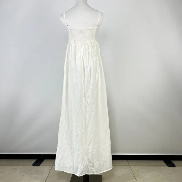 NWOT Farm Rio Linen Blend White Sleeveless Maxi Dress Size L - Image 8