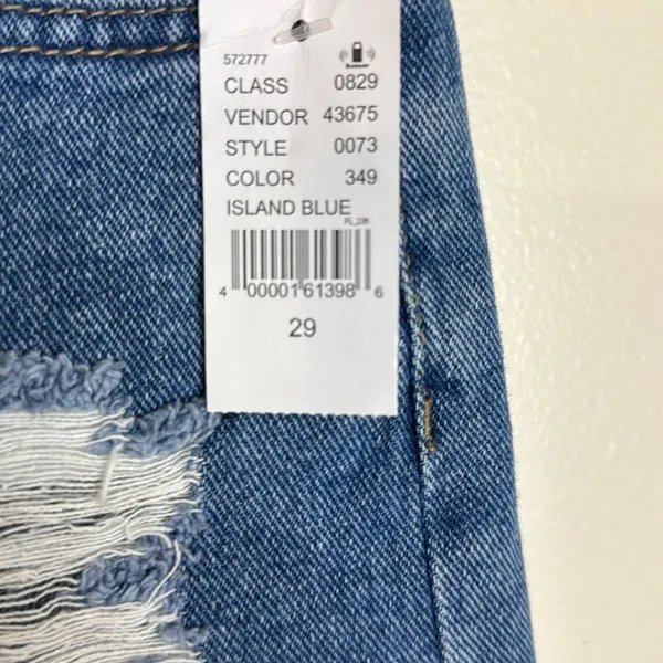 Pacsun Women's High Rise Festival Distressed Denim Shorts Island Blue 29 - Image 5