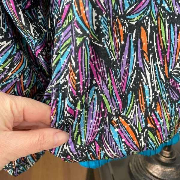 Vintage HTC Bold Colorful Print Windbreaker Spring Jacket M - Image 3