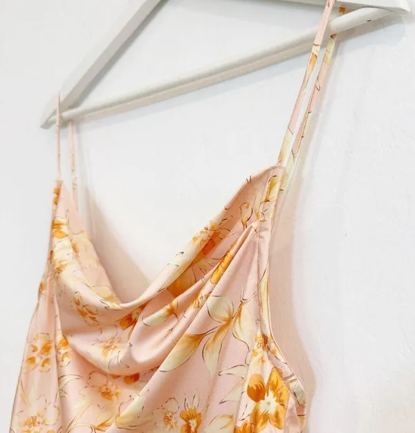 Petal & Pup Cowl Neck Floral Satin Midi Dress Wedding Summer Party Cocktail 4 - Image 5