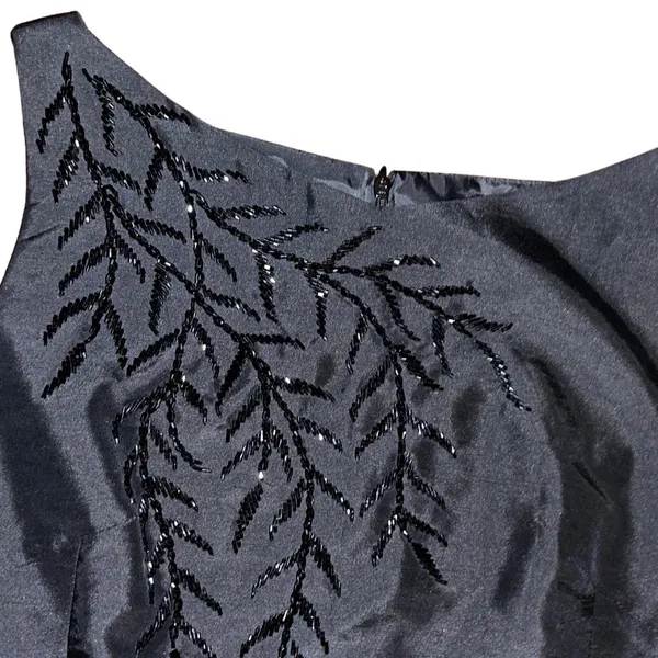 Women Black Evening Sequin sleeveless high round collar dress Prom Wedding Party - Image 3