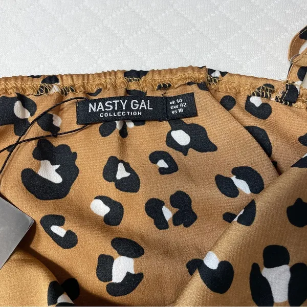Nasty Gal Leopard Print Cowl Neck Cami Tank Top Women’s XL‎ - Image 4