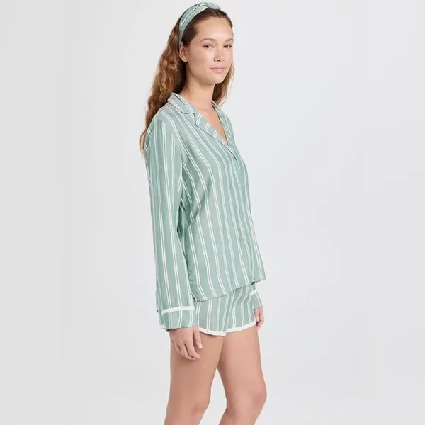 PJ Salvage Stripe Hype Pajama Set Green Size 2X - Image 2