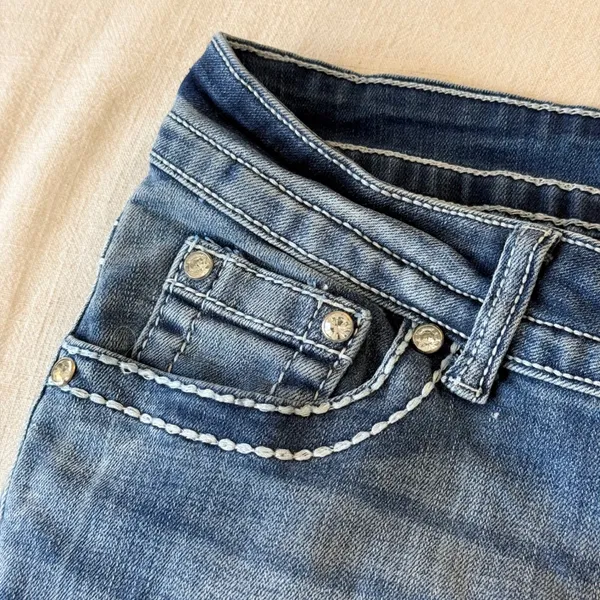 Telepatia Y2K McBling Bootcut Jeans 9/29 Rhinestone Embellished Pockets - Image 11