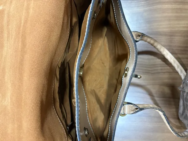 Patricia Nash Vienna Leather Satchel Bag - Tan (Immaculate Interior) - Image 5