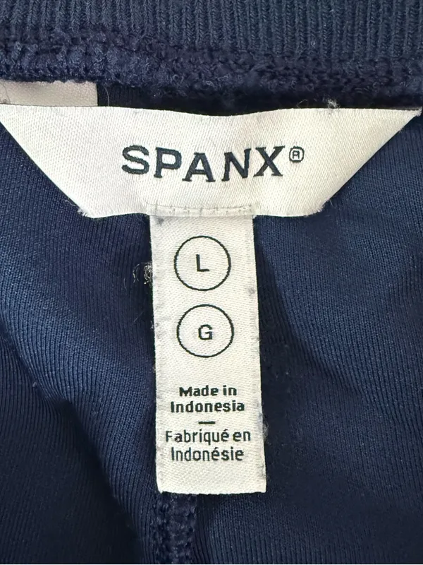 SPANX AirEssentials Sweatsuit Large Navy Full Zip Jacket Flare Pants Set - Image 5