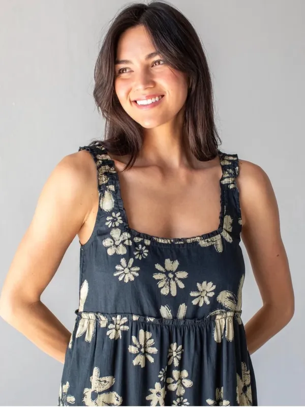 Natural Life Adele 100% Cotton Floral Maxi Dress Size Large - Image 3