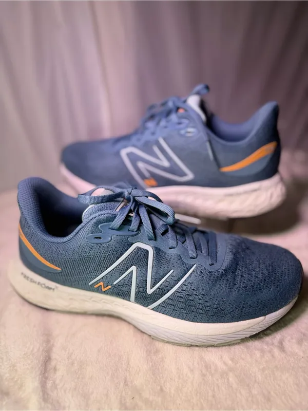 New Balance Women's Blue Knit Fresh Foam Sneakers with Peach Accents - Image 3