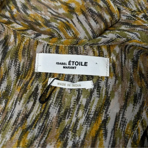 ISABEL MARANT ÉTOILE Top Womens Size 2 Boho Ruffle Asymmetrical Earthy Chic - Image 9