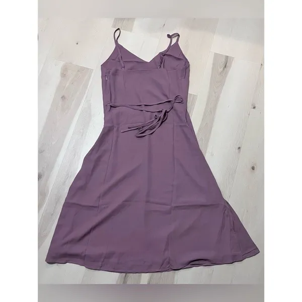 Lulus NWT Women Small Lavender Spaghetti Strap Side Slit Flare Mini Cami Dress - Image 3