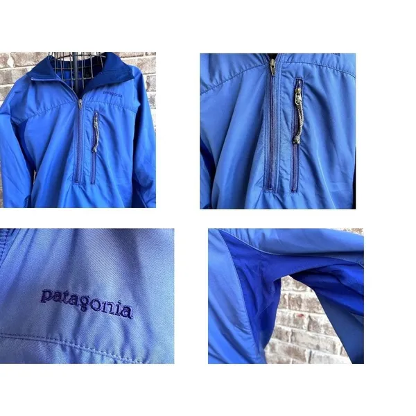 Windbreaker Rain Jacket Unisex Small Blue Stetch Panels Zippe… - Image 2