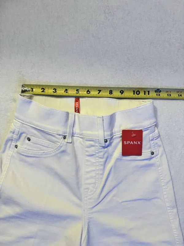 Spanx Seamed Front Wide Leg S Hi Rise White, Size XS No Zipper No Front Pockets - Image 9
