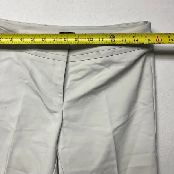 Ann Taylor Woman's Curvy Wide Leg Pant Size 8 Ivory Stretch High Rise - Image 6