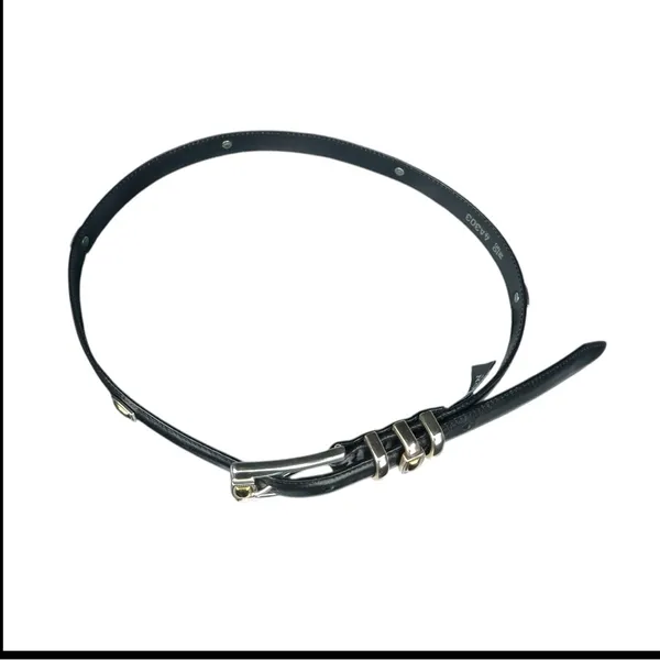 Brighton Slim Black Leather Belt with Gold‎ and Silver # 4A303 Size Medium 30 - Image 3