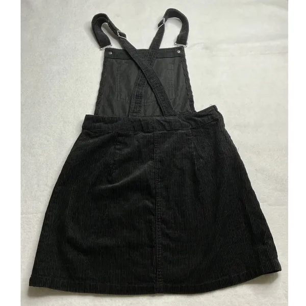 H&M Divided Black Corduroy Overall Dress Women Size 4 - Image 2