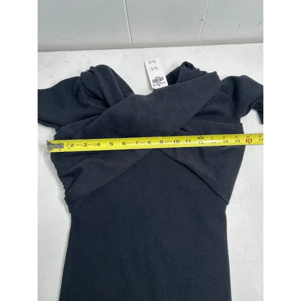 Abercrombie & Fitch Black Off Shoulder Sweater Dress NWT Midi Bodycon Elegant XS - Image 9