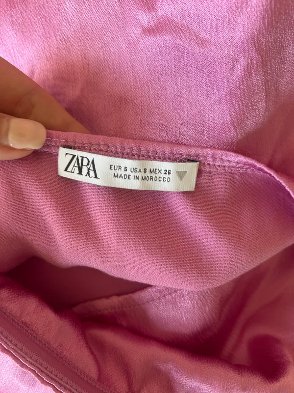 Zara Pink Satin Maxi Dress - Image 5