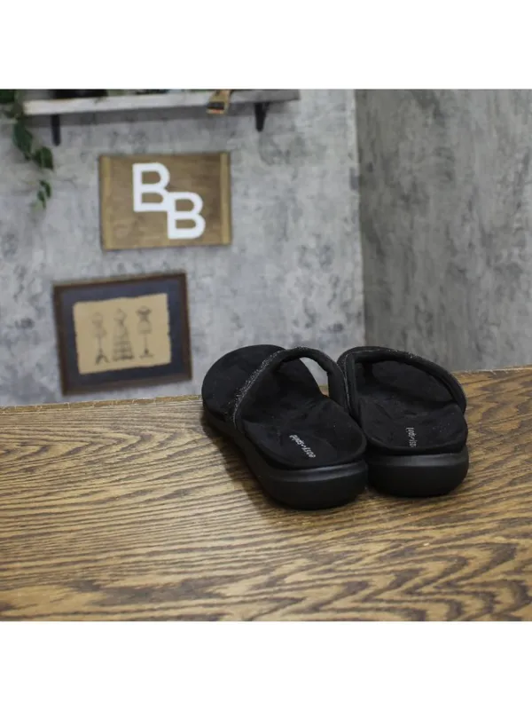 Easy Spirit Wendi Embellished Thong Sandals SEWENDI5-H Black 9M - Image 4