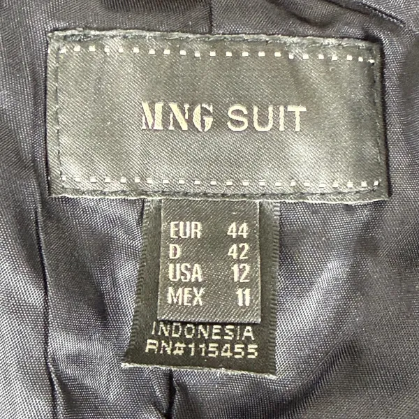 MNG Suit Mango Womens Black Two Button Tailored Blazer Jacket Size 12 568904 - Image 2