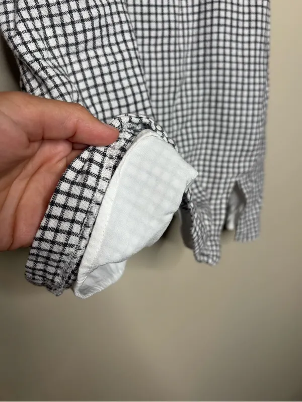 Abercrombie & Fitch 90s Gingham Print Linen Blend Mini Dress - Image 6