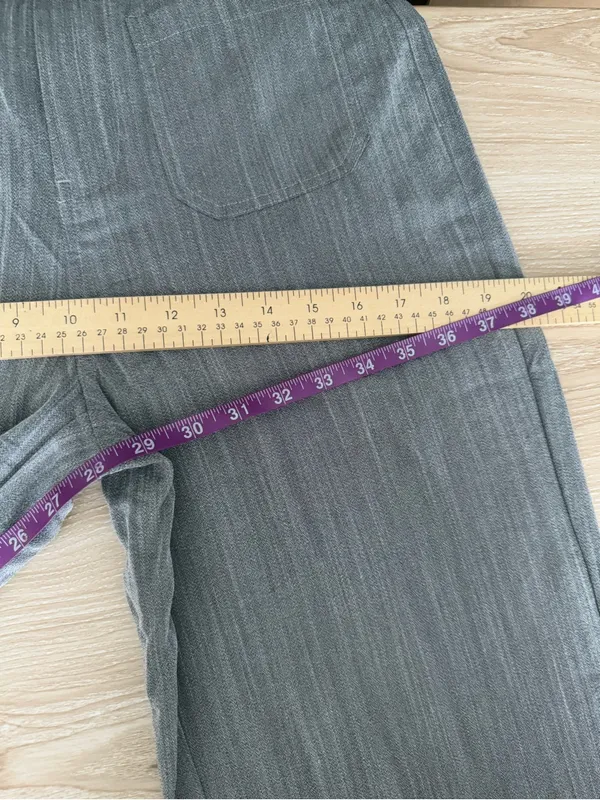 Halara Small NEW High Waist Straight Leg Relaxed Pants Office Work Grey Pockets - Image 5