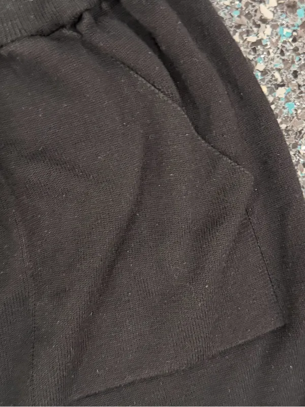 Women’s Black Large Pocketed Drawstring Sweat Shorts - Image 2