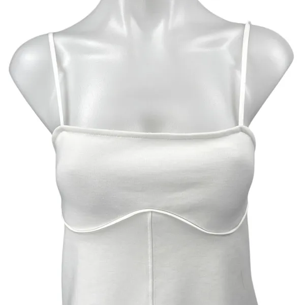 Zara White Sleeveless Square Neck Cami Camisole Slip Tank Mini Dress Size S - Image 5