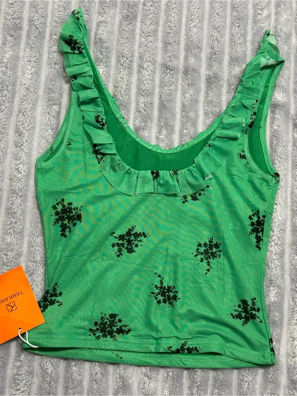 Green Floral Ruffle - Image 2