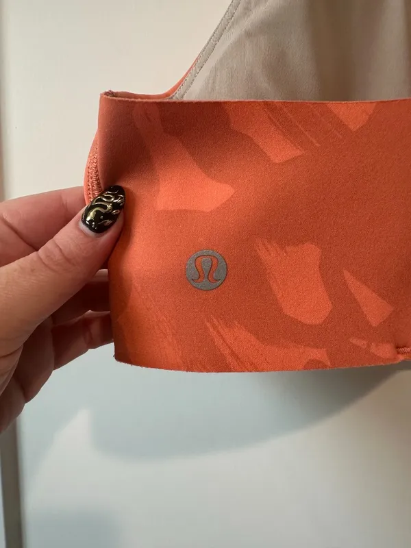 Lululemon Ultralu Square Neck Medium Support Sports Bra Orange Size 8 - Image 3