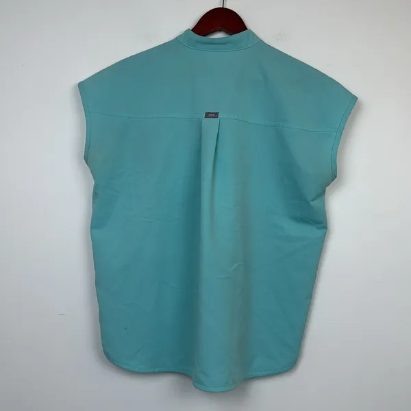 Figs Turquoise Cap Sleeve Blouse s - Image 3