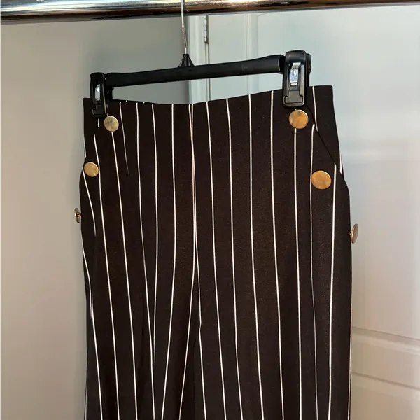 Black and white striped high waisted pants - Image 3