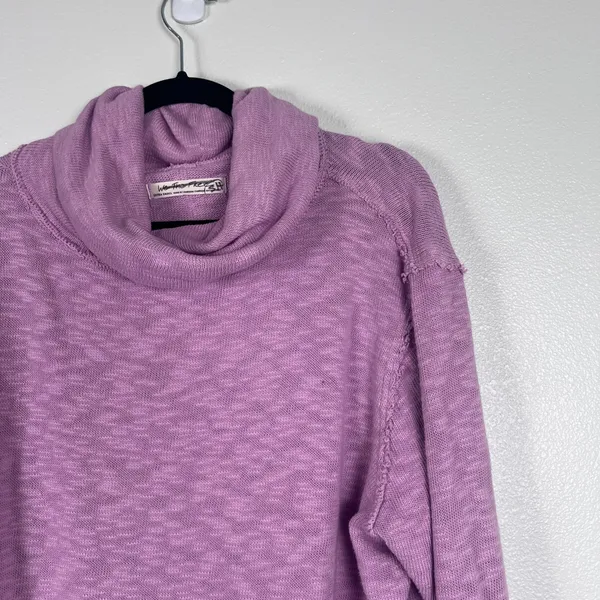 Free People We The Free Timmy‎ Turtleneck Sweater Purple XS Oversized Pullover - Image 6