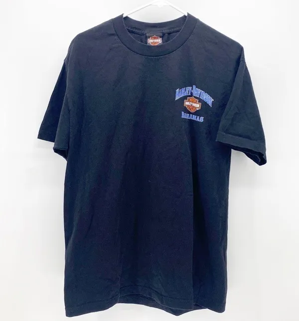 Harley Davidson Bahamas black graphic T-shirt Americana biker festival - Image 2