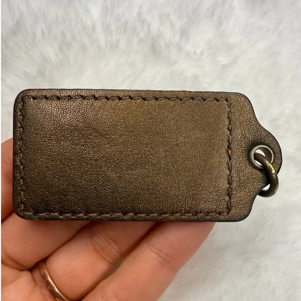 2" COACH Bronze Fob Bag Charm Hang tag Hangtag - Image 2