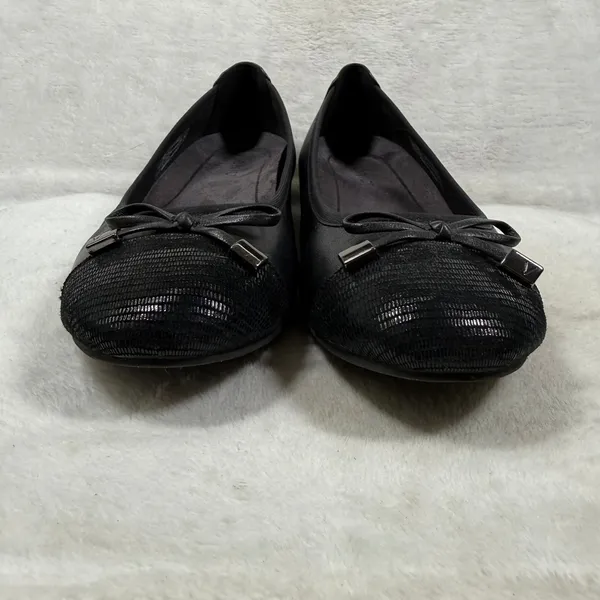 Vionic Minna Black Leather Ballet Flats Orthotic Arch Support Shoes Size 7 - Image 2
