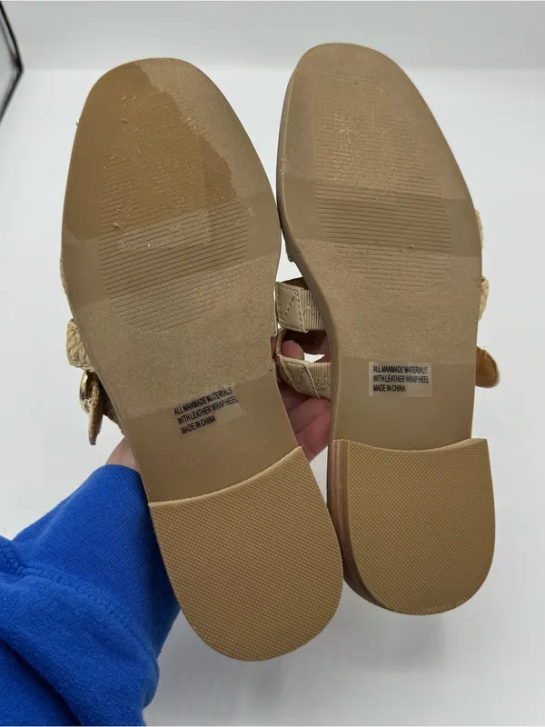 Dolce Vita Fyona fisherman‎ Women's Tan Strappy Mules size 6 summer coastal - Image 2