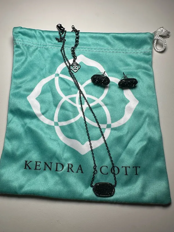 Kendra Scott black drusy Elisa necklace set - Image 3