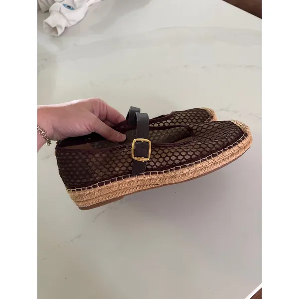 SAM EDELMAN Mackie Mesh Woven Espadrilles in Cafe Noir Size 10.5 - Image 6