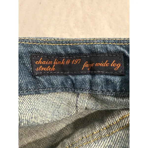 Vintage Citizens of Humanity Faye Wide Leg Jeans Chain Link‎ Embroidery Size 31 - Image 4