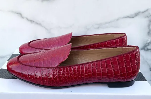 Purist crocodile effect leather loafers moccasins IT 35.5 US 5.5 - Image 7