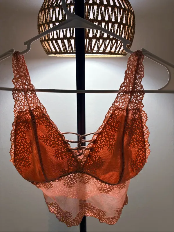 Lace Bralette Cami in Rust Pink - Image 2