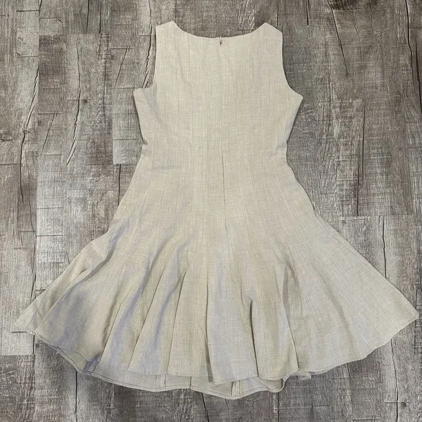 Calvin Klein Womens Dress Sleeveless Tan Khaki Gored Fully Lined Back Zip Size 4 - Image 9
