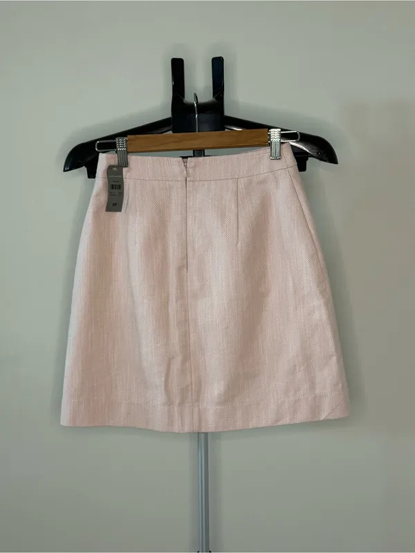 Ann Taylor Petite Pink Textured Button Front Mini Skirt – Size 0P – NWT - Image 5
