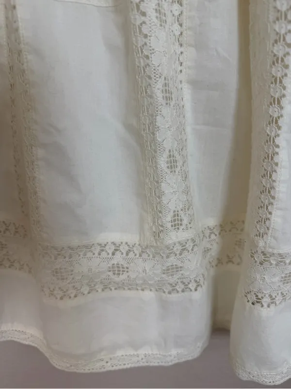 Abercrombie & Fitch Cream Cotton Lace Mini Shirt Shift Dress XS NEW $68 - Image 10