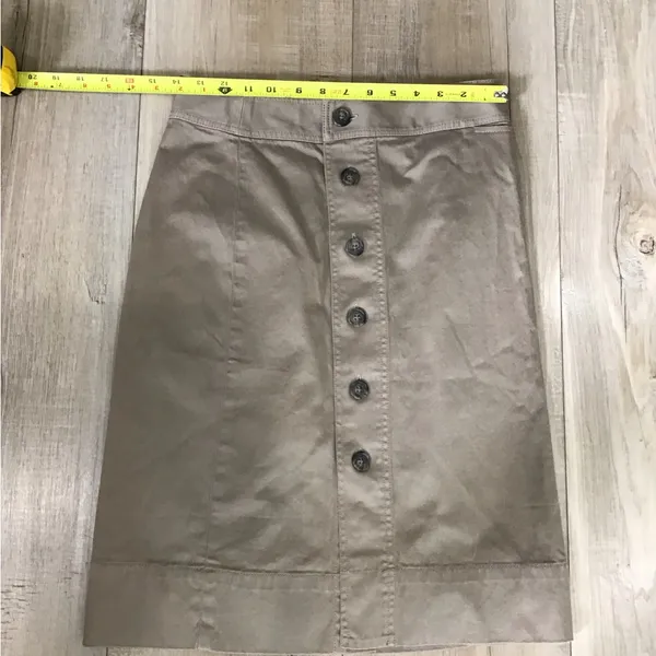 J. Crew Khaki‎ Button-Front Pencil Skirt - Image 4